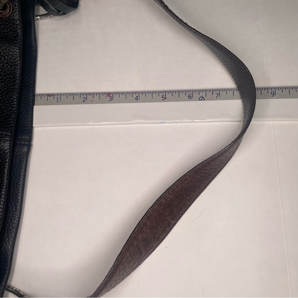 Brighton Brown/Black Hobo Leather Shoulder Bag Silver Heart Charm Purse - Picture 15 of 15